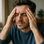 Illustration of a man experiencing daily stress, a common challenge in the modern world