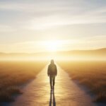 A hopeful digital illustration of a person walking on a path towards a bright sunrise, symbolizing the new beginning that comes with choosing a US rehab center.