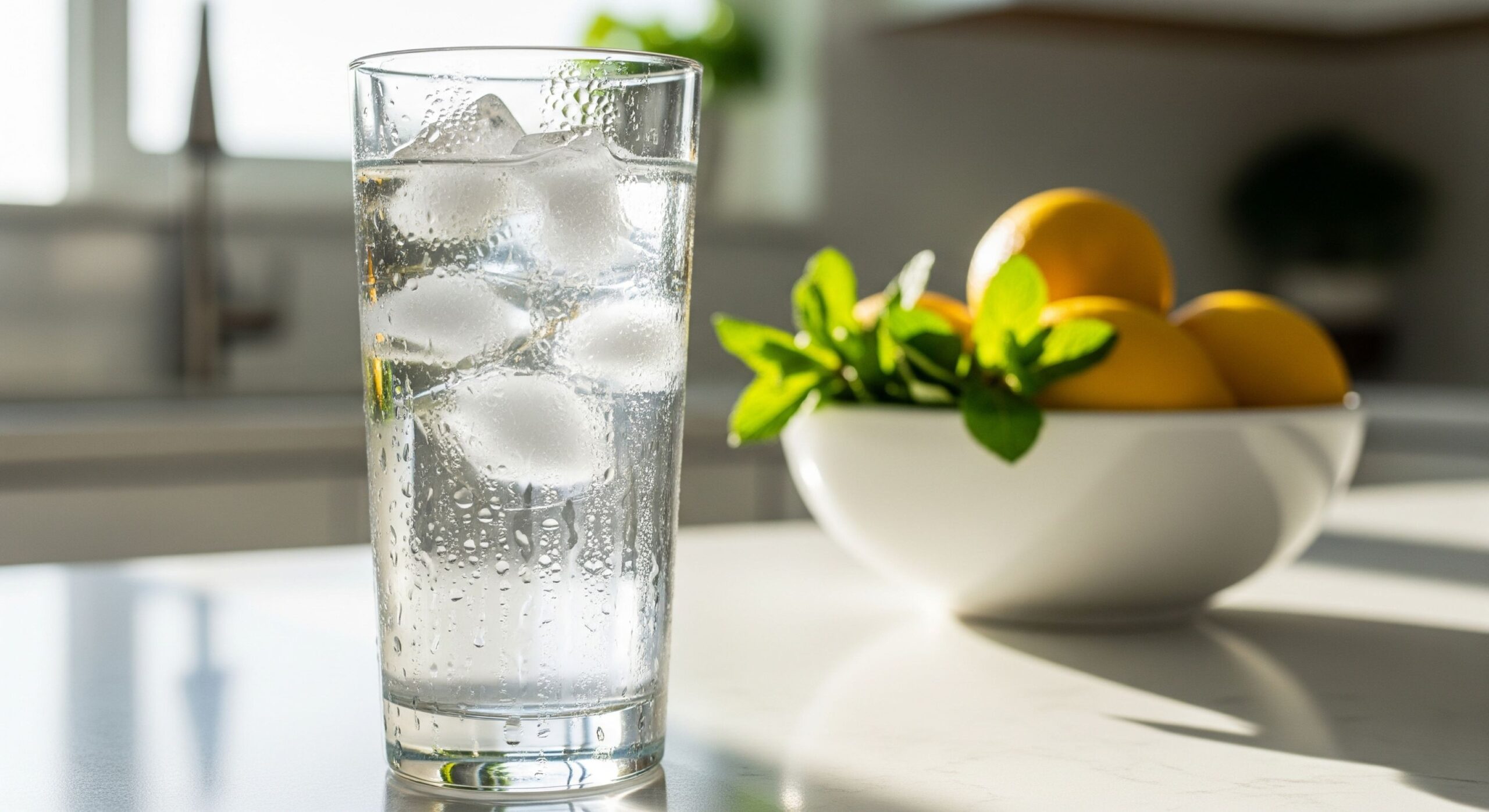 A glass of water, essential for your daily water intake guide.