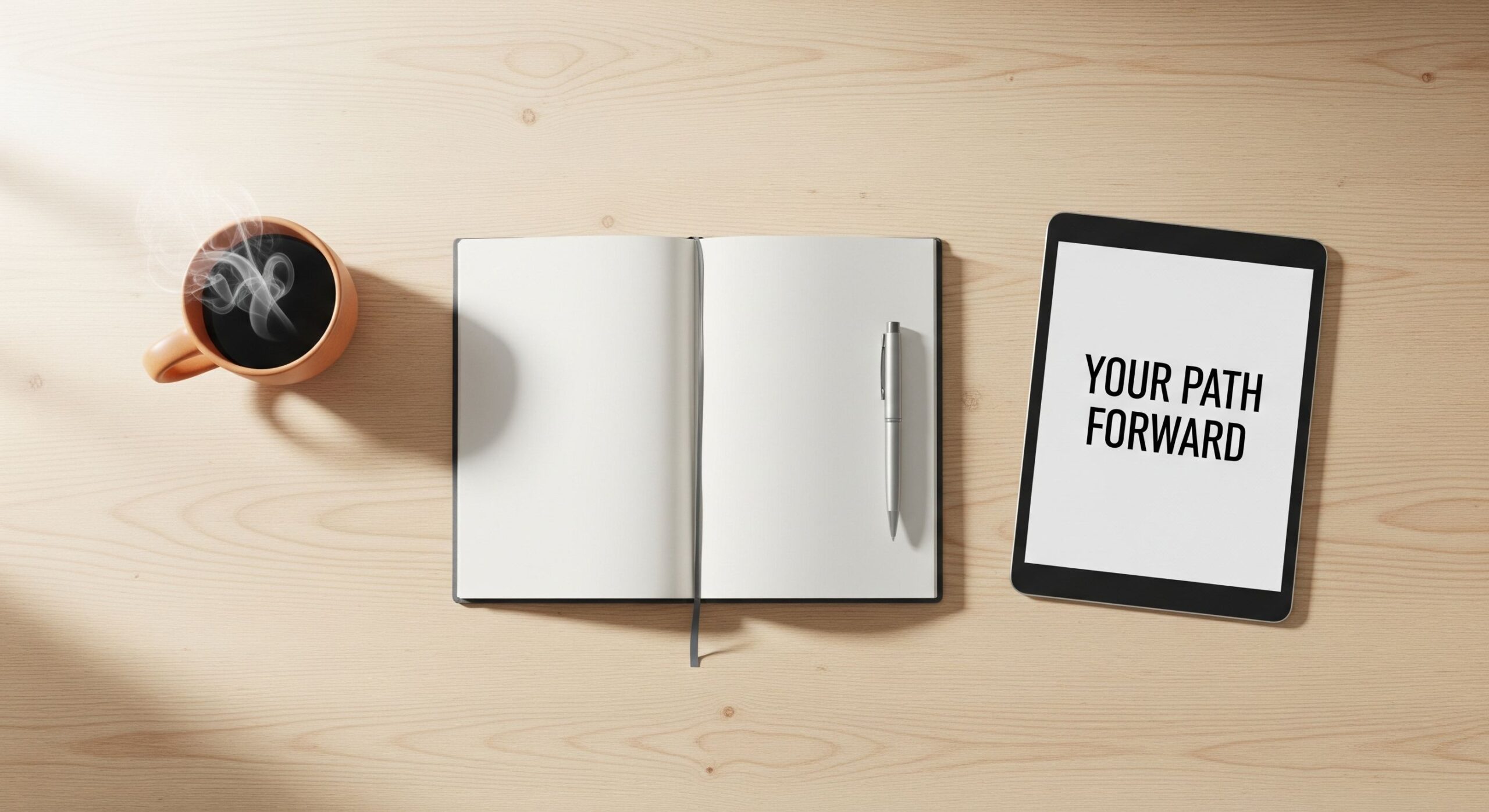 A notebook with a recovery plan after choosing a rehab center.