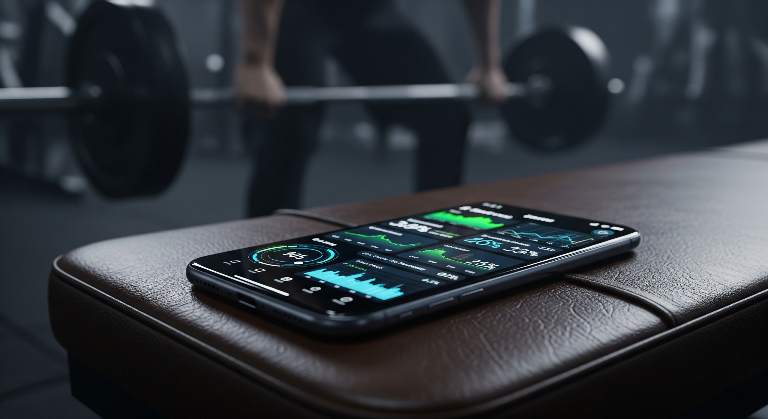 A person holding a smartphone showing a heart rate graph